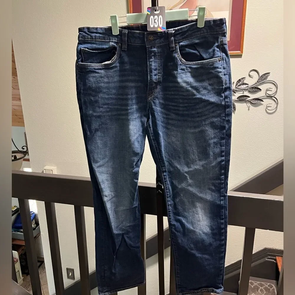 EUC Buffalo Authentic We Are Denim, Relaxed Tapered , Blue Jeans 34x 32  #JTB030
